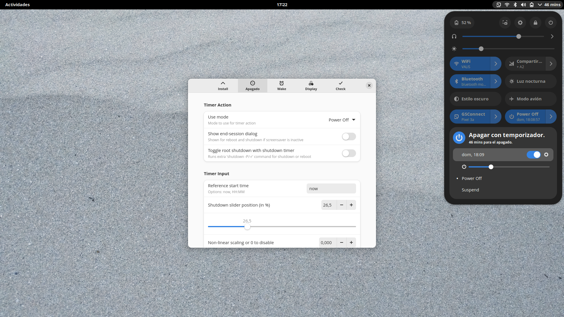 Extensiones de GNOME Shell: Shutdown Timer – THE_CHEI$